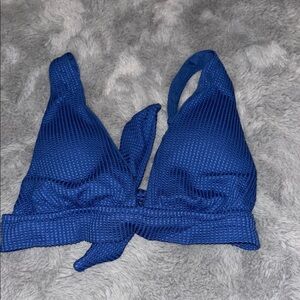 Aerie Blue Textured Bikini Top